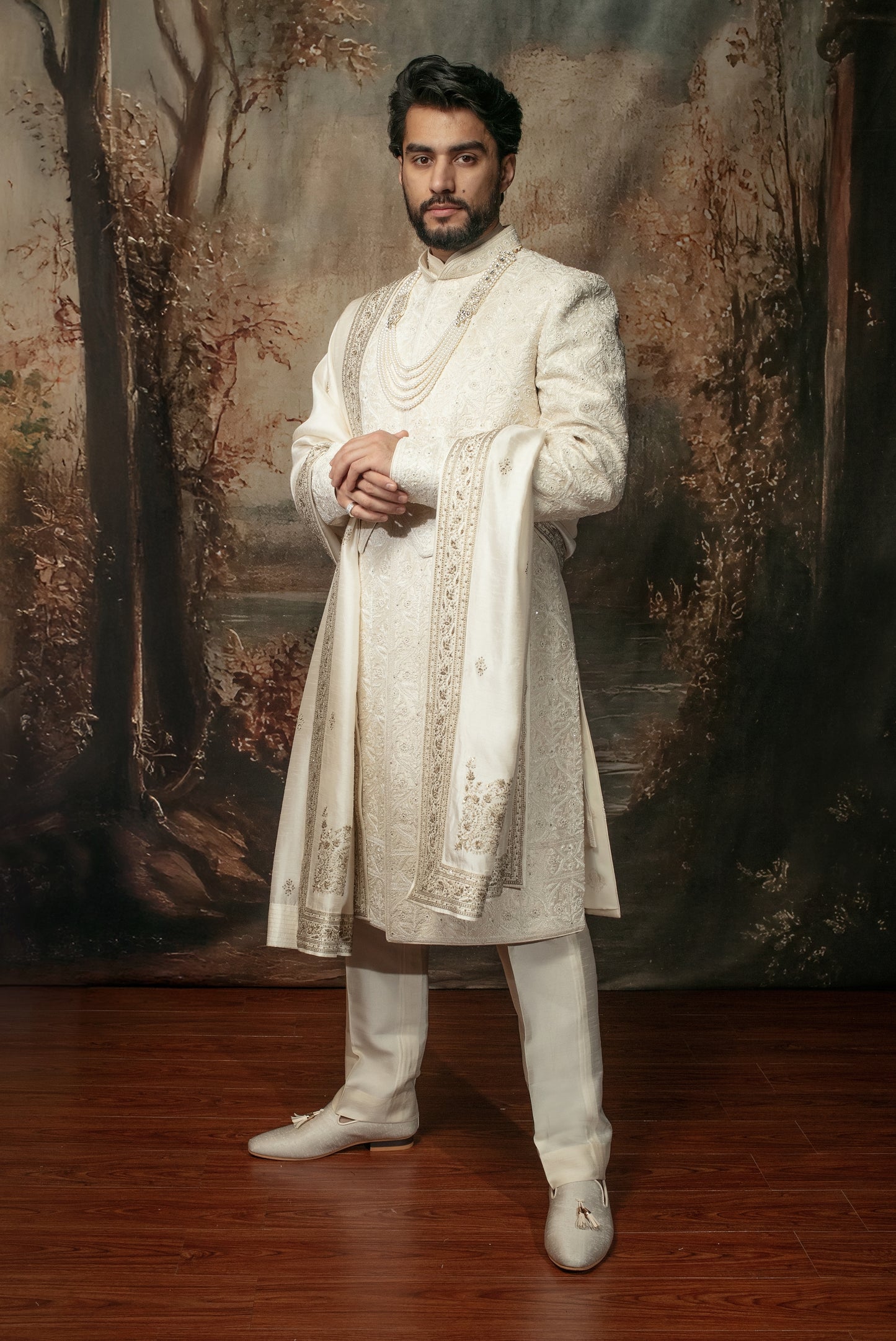 Pearl Embroidered Sherwani Set