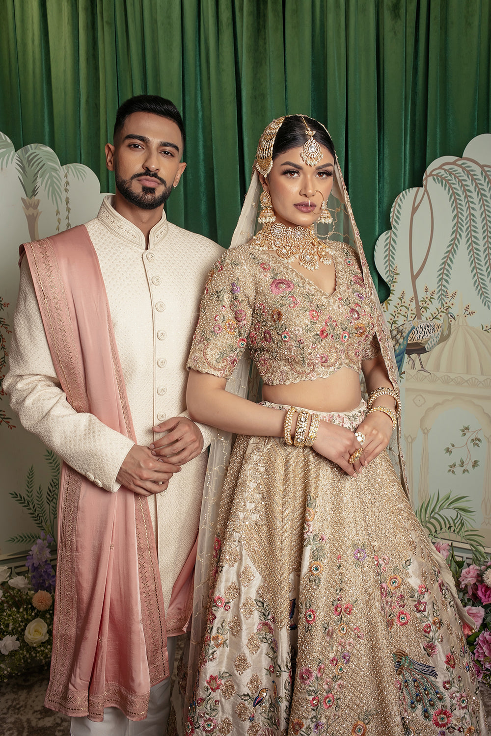Soft Silk Resham Embroidered Sherwani Set