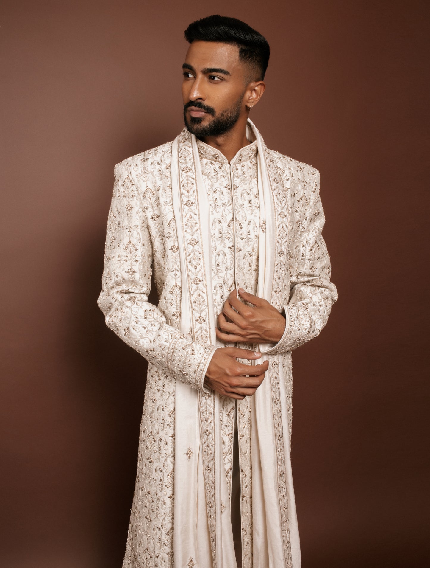 Pearl Embroidered Sherwani Set