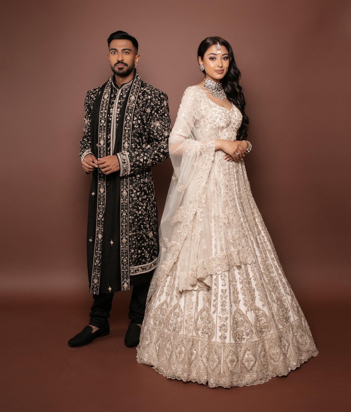 Black Embroidered Sherwani Set