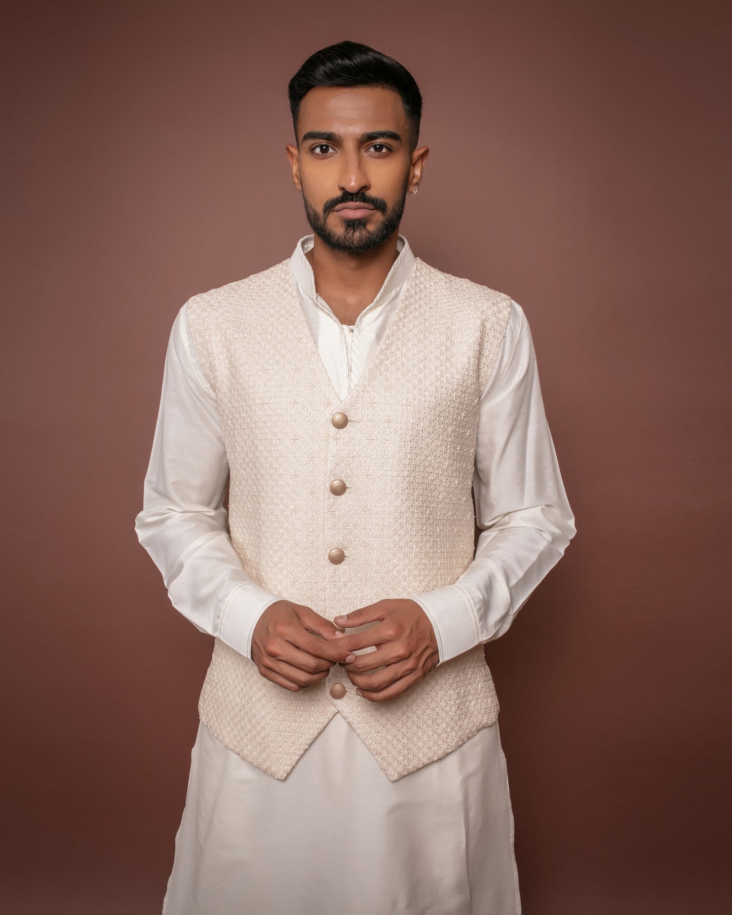 Pearl Hand Embroidered Waistcoat Sherwani