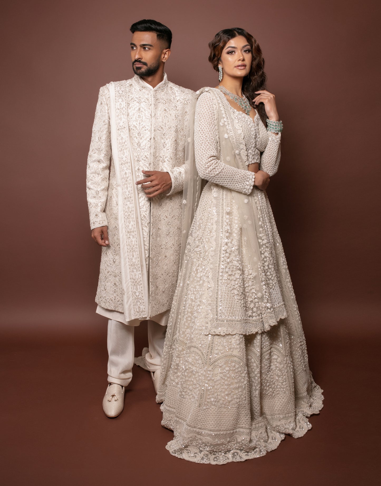 Pearl Aari Sherwani Set