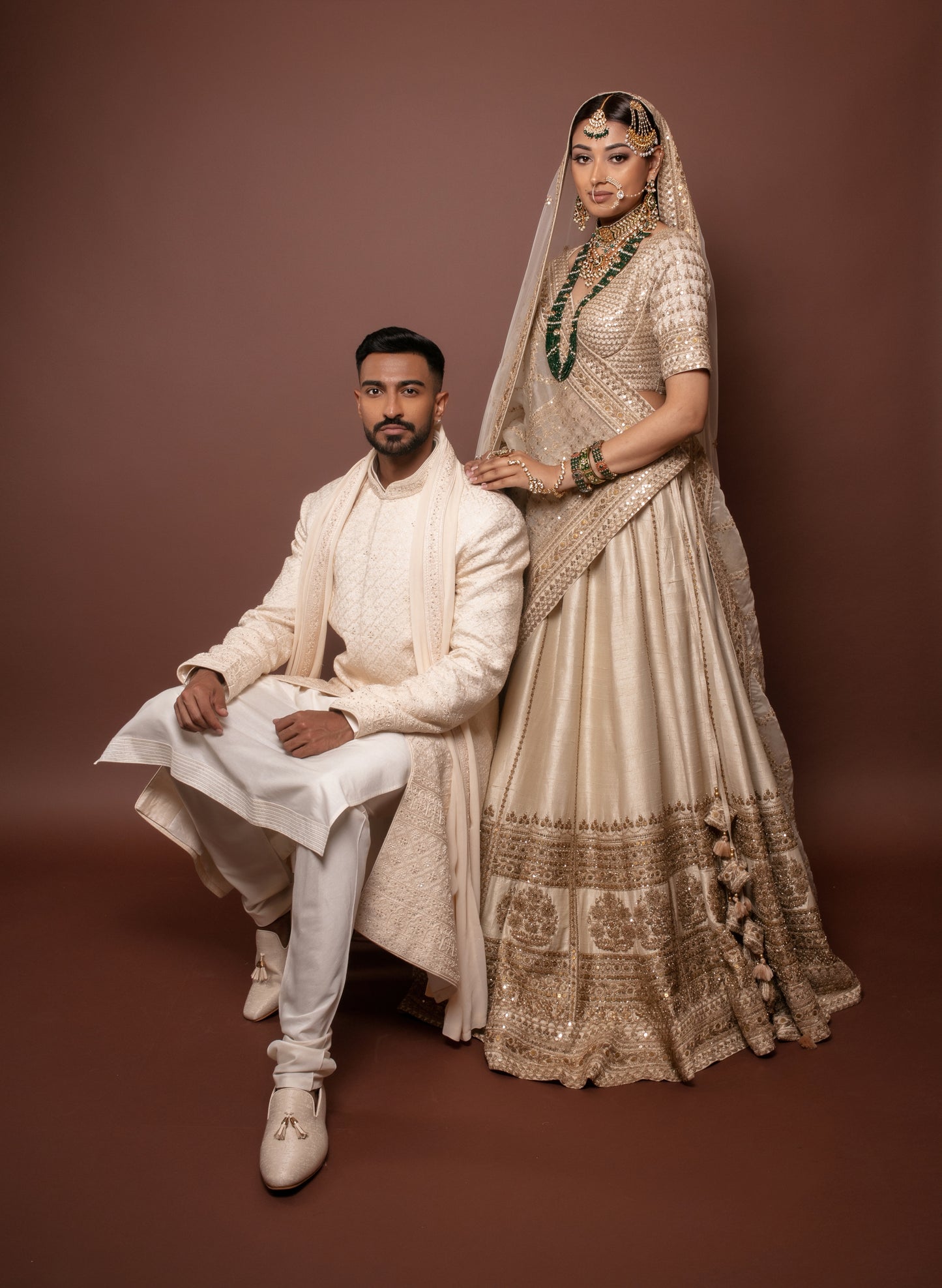 Lucknowi Hand Embroidered Sherwani Set