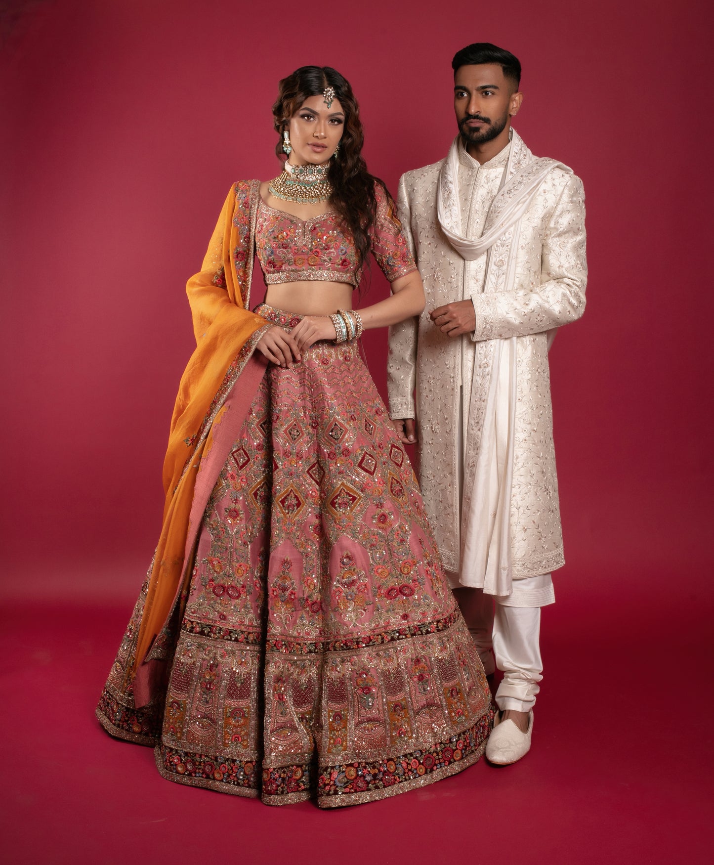 Ivory Threadwork Sherwani Set
