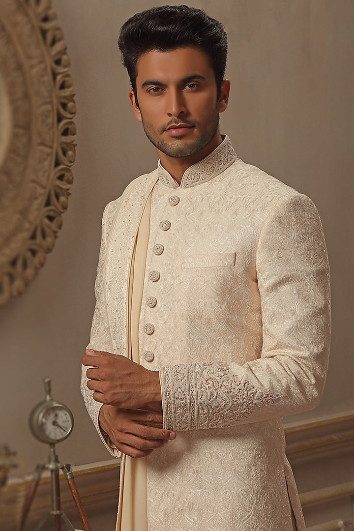 Blush Hand Embroidered Sherwani Set