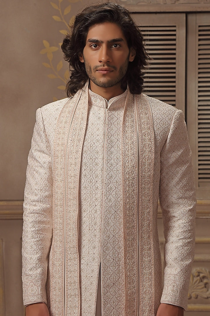Blush Hand Embroidered Sherwani Set