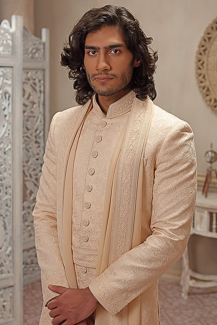 Blush Hand Embroidered Sherwani Set