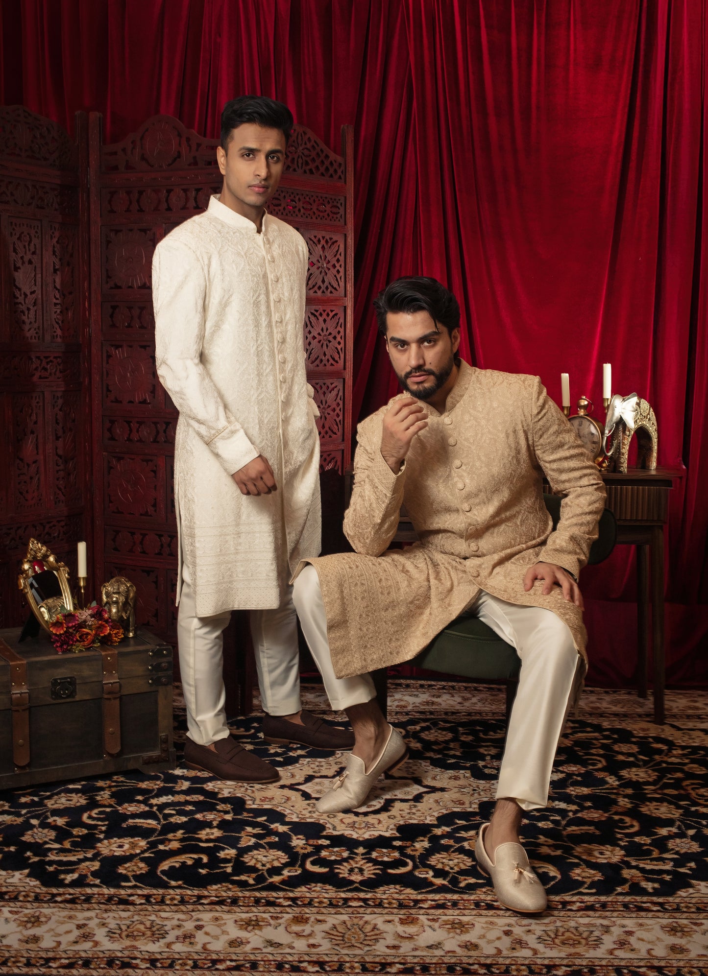 Embroidered Lucknowi Sherwani Set