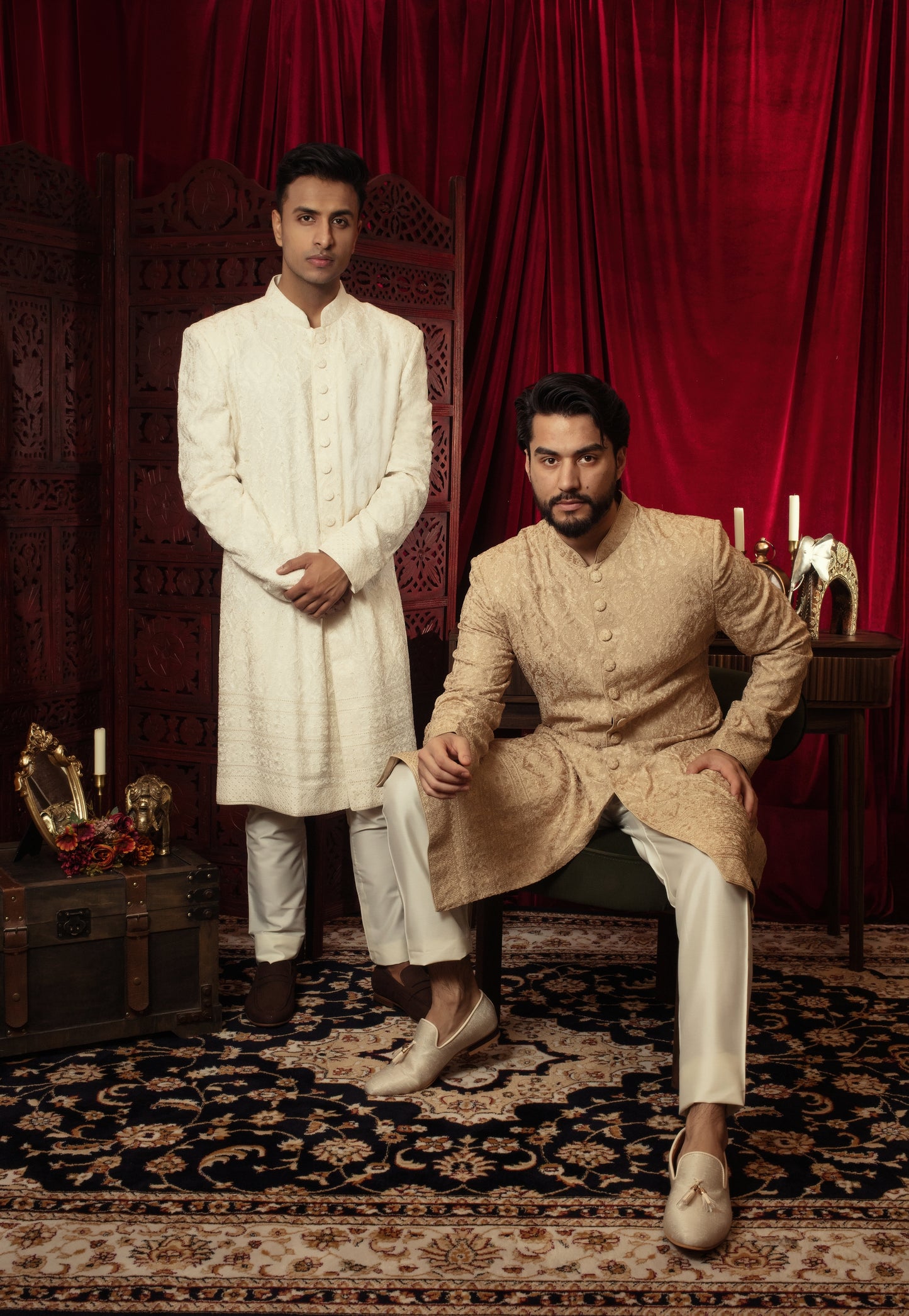 Embroidered Lucknowi Sherwani Set