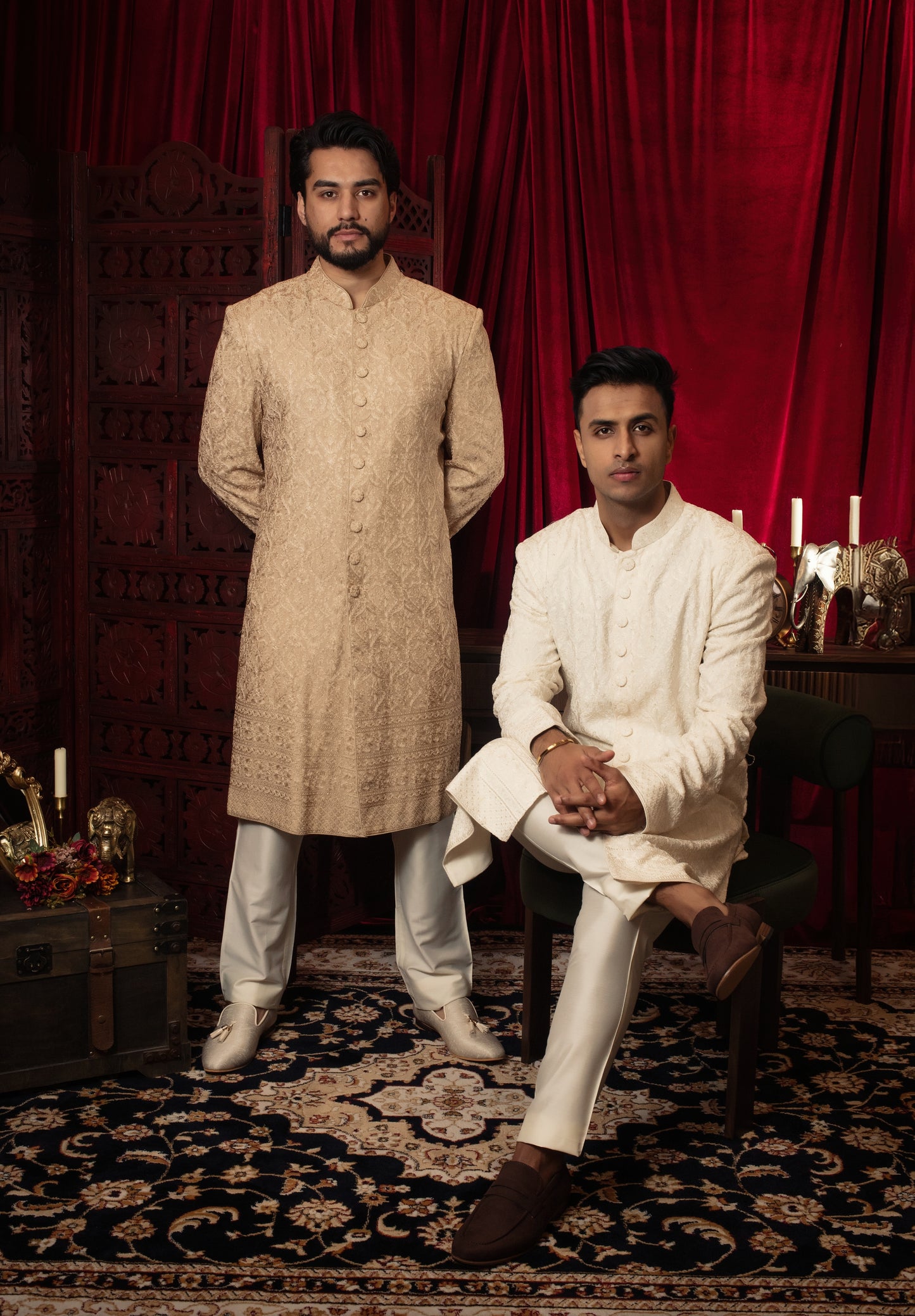 Embroidered Lucknowi Sherwani Set