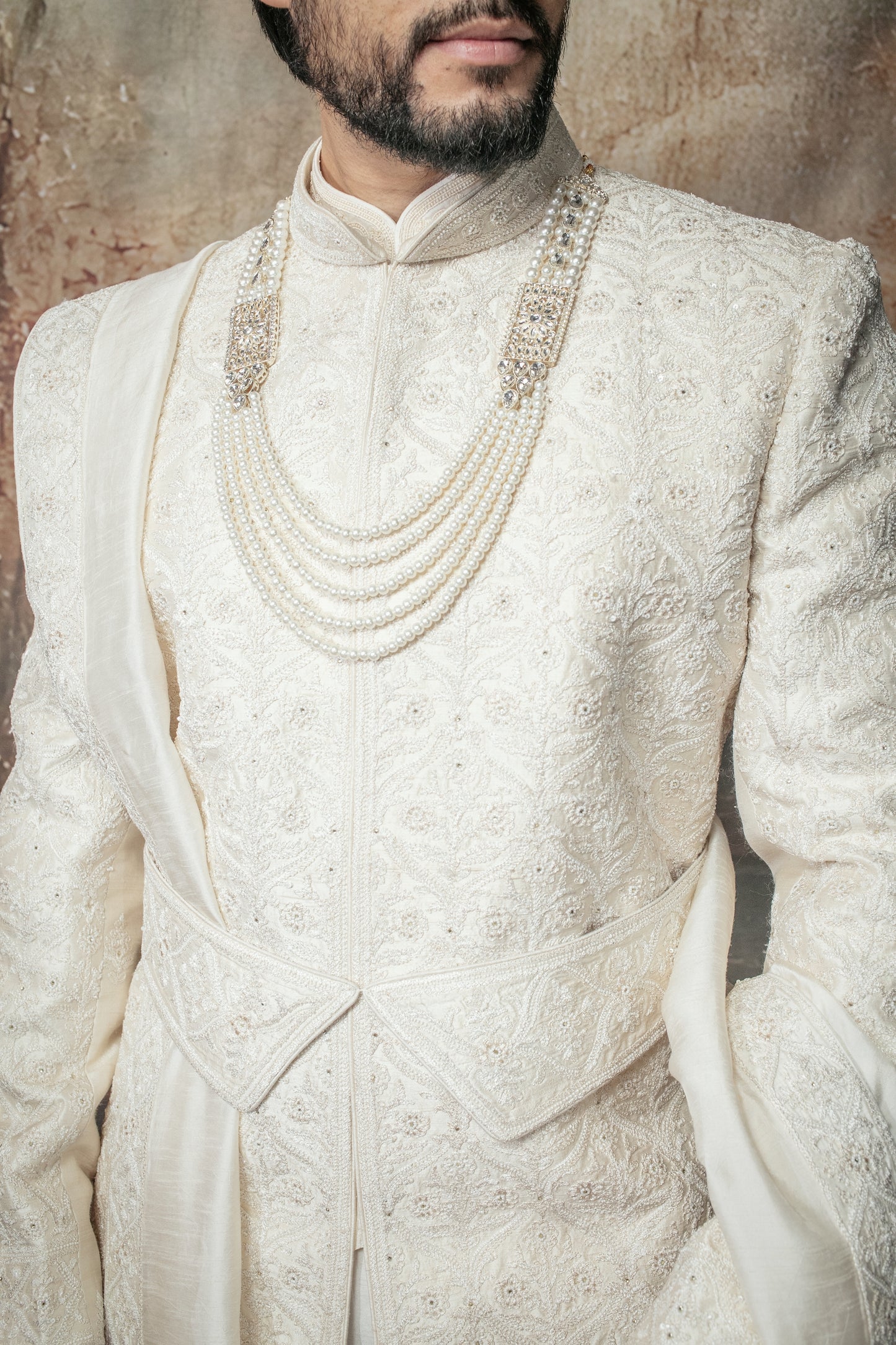 Pearl Embroidered Sherwani Set