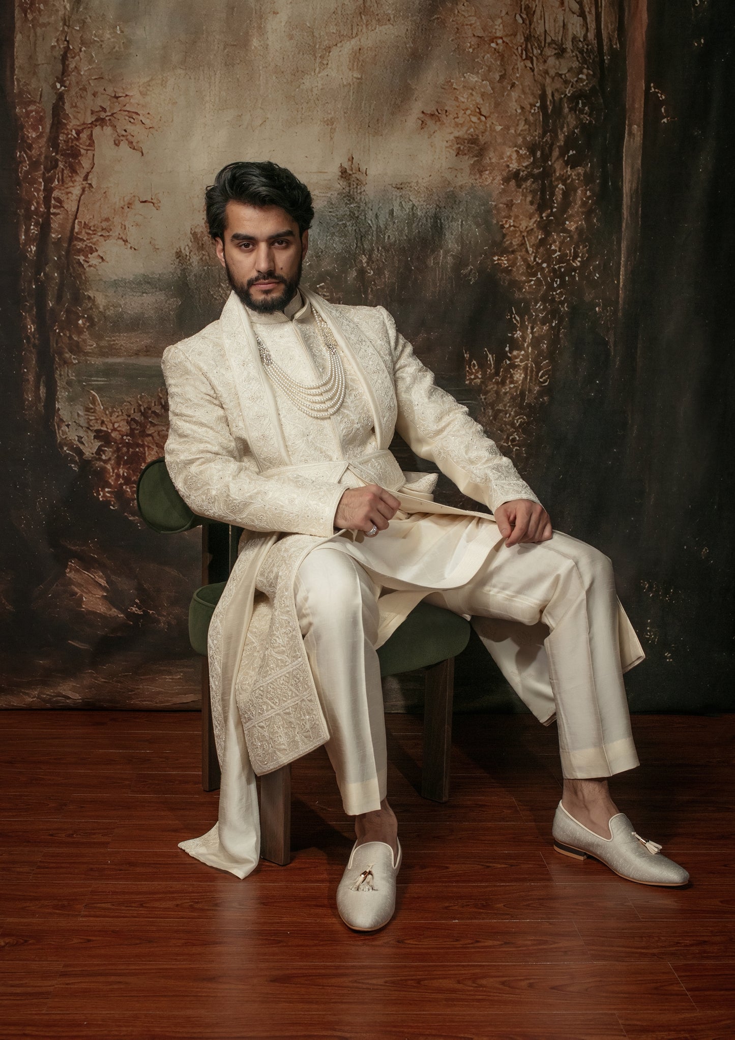 Pearl Embroidered Sherwani Set