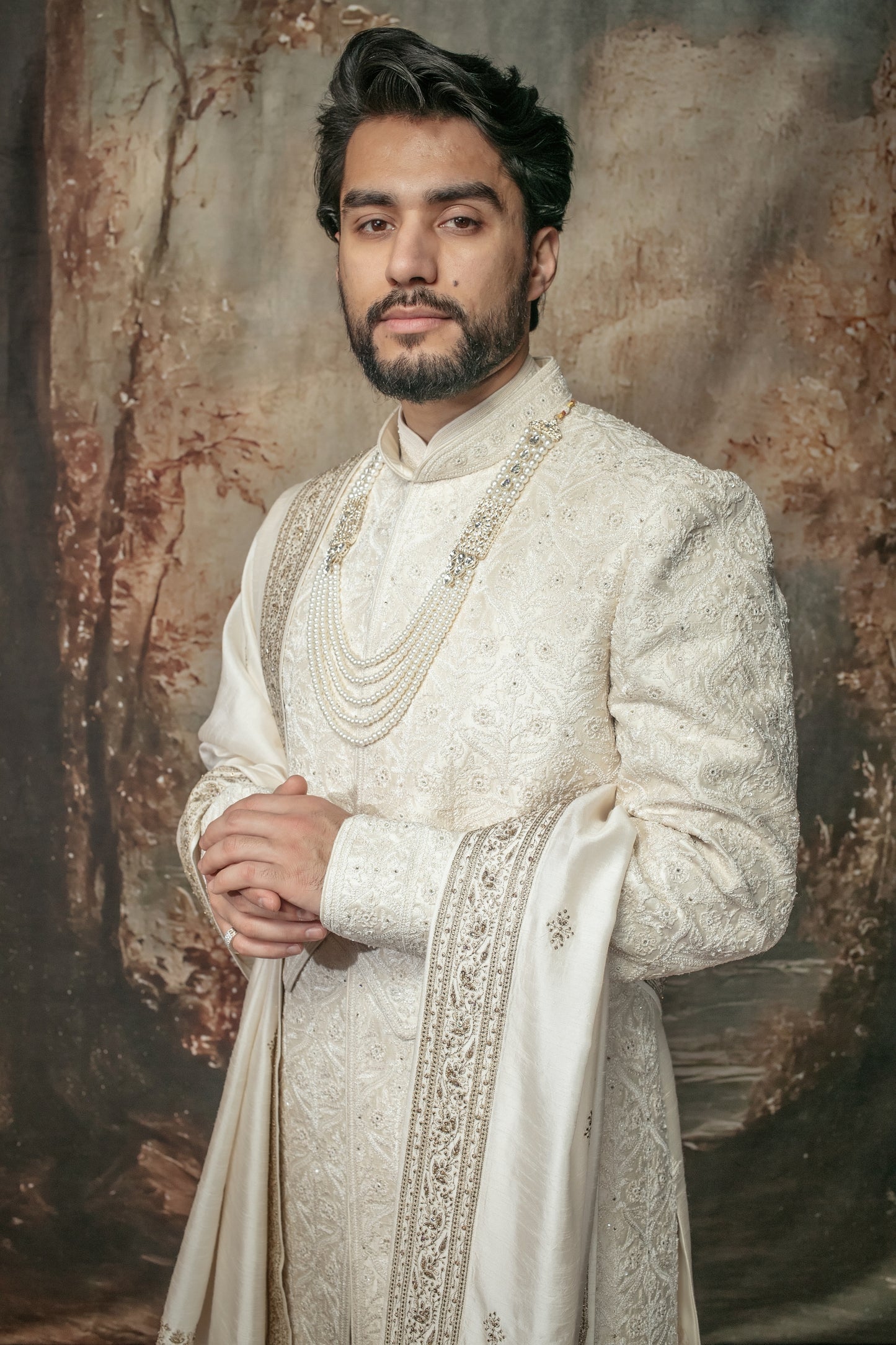 Pearl Embroidered Sherwani Set