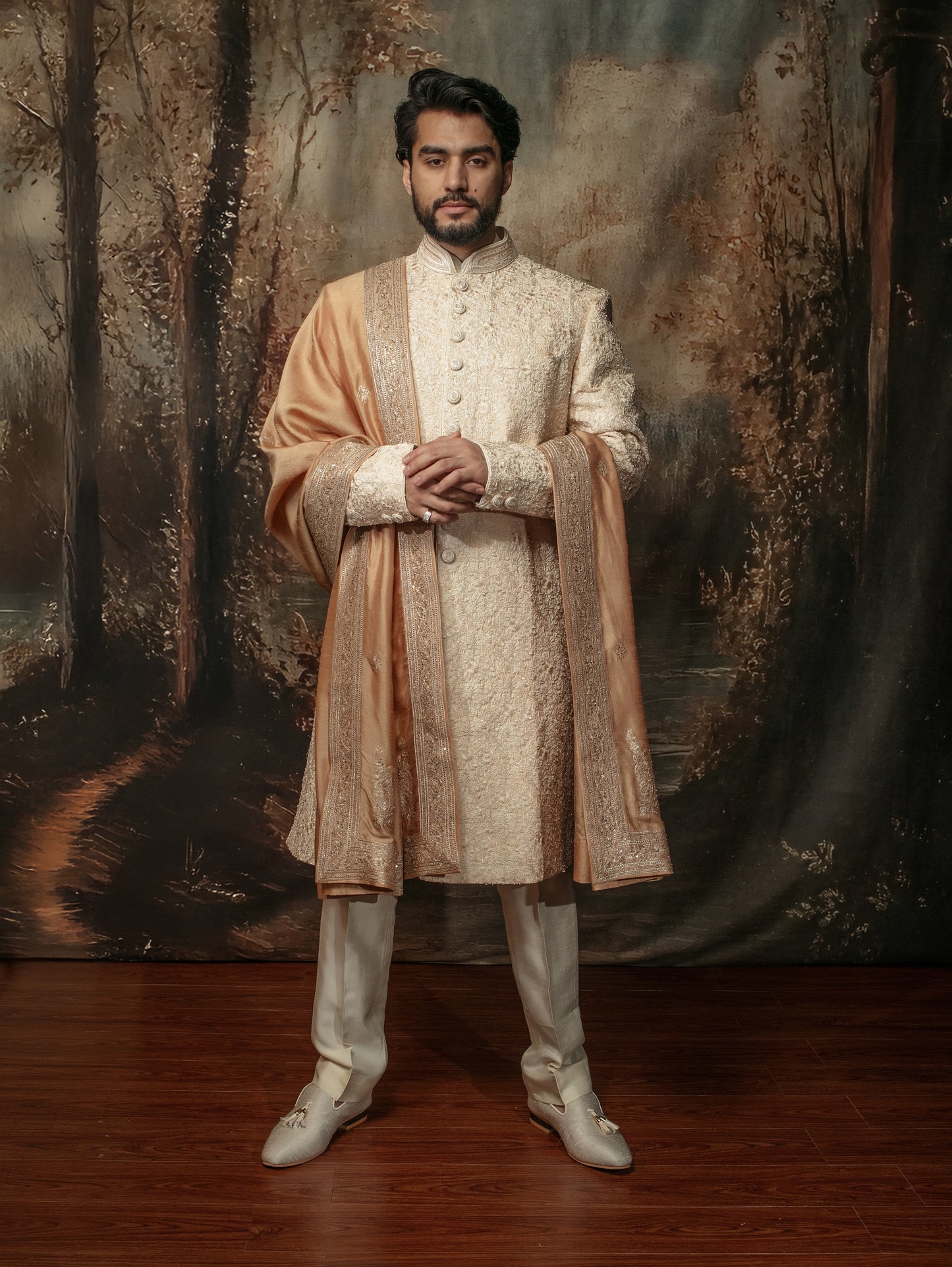 Blush Embroidered Sherwani Set