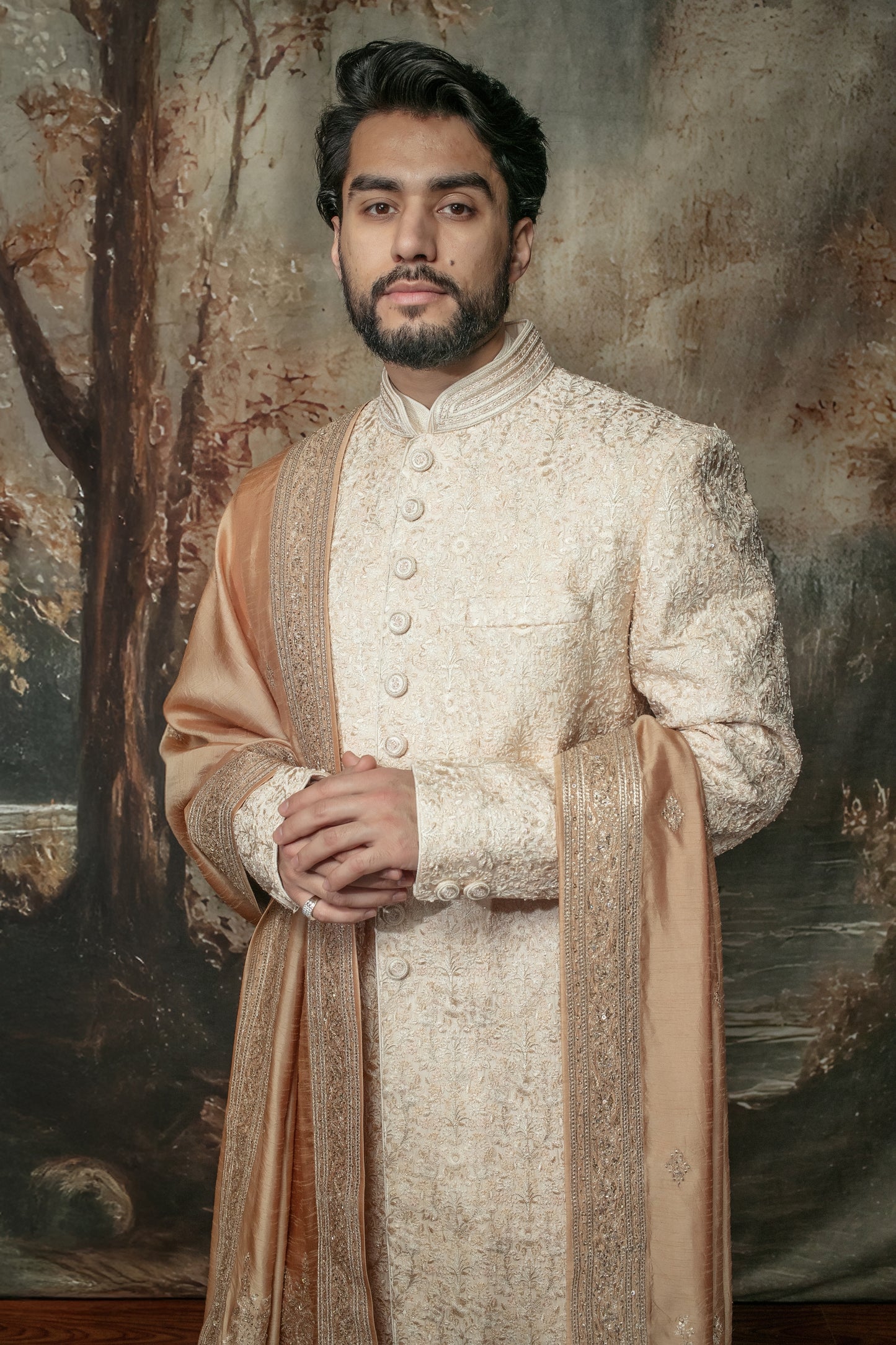 Blush Embroidered Sherwani Set