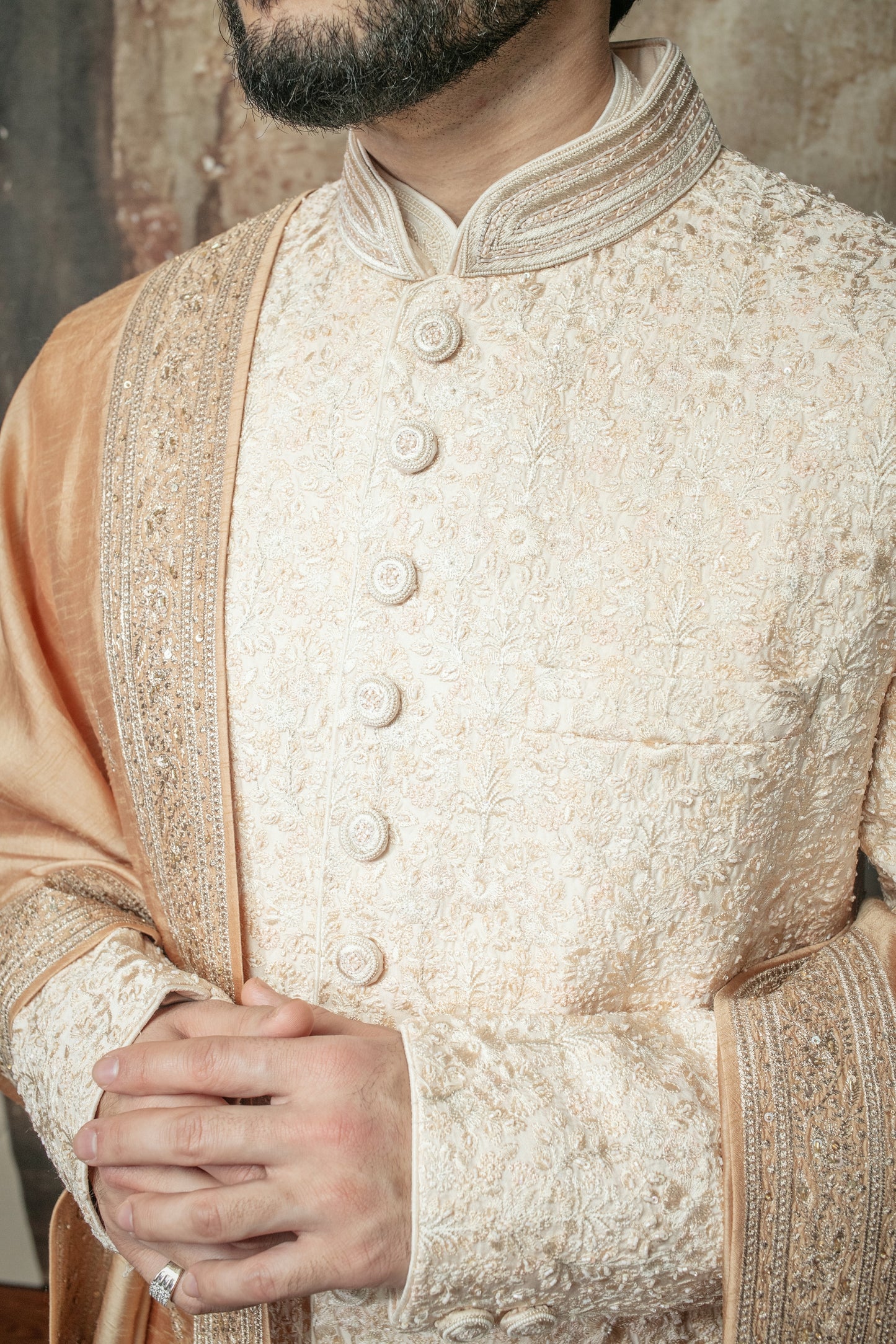 Blush Embroidered Sherwani Set