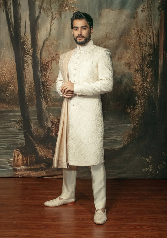 Pearl Embroidered Sherwani Set