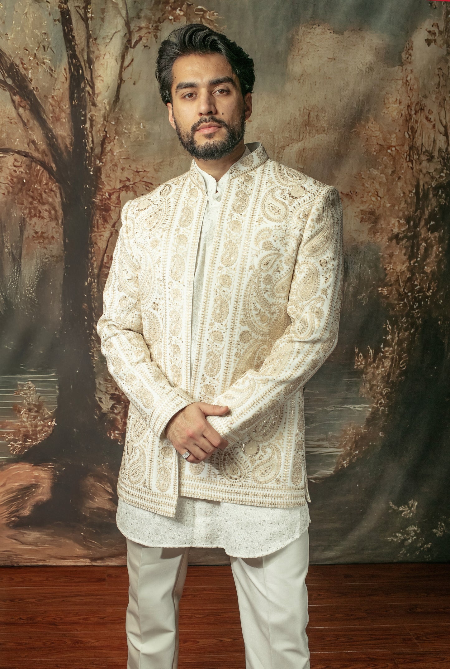 Luxury Open Mid-Length Jacket Set