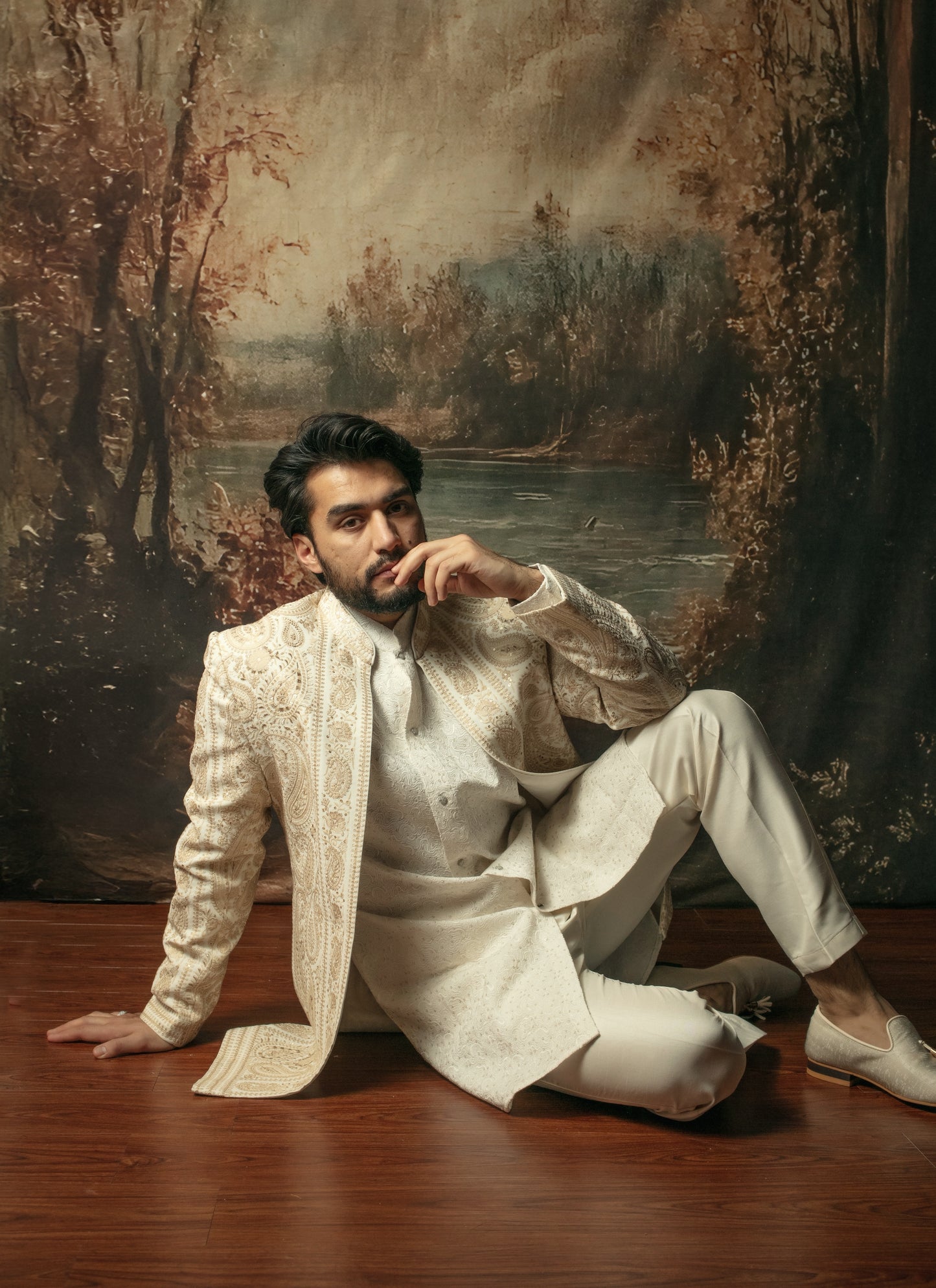 Luxury Open Mid-Length Jacket Set