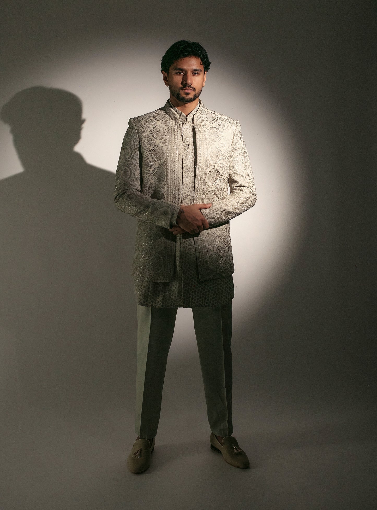 Luxury Open Mid-Length Jacket Set