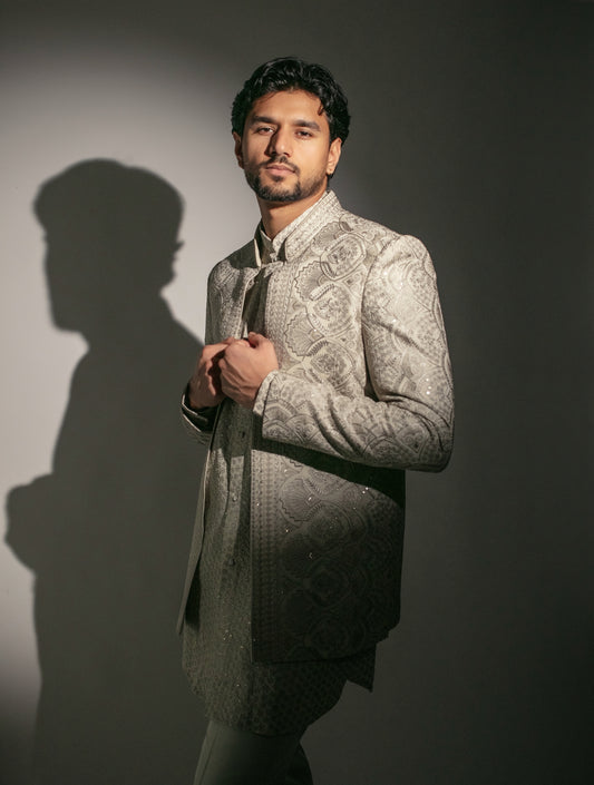 Luxury Open Mid-Length Jacket Set