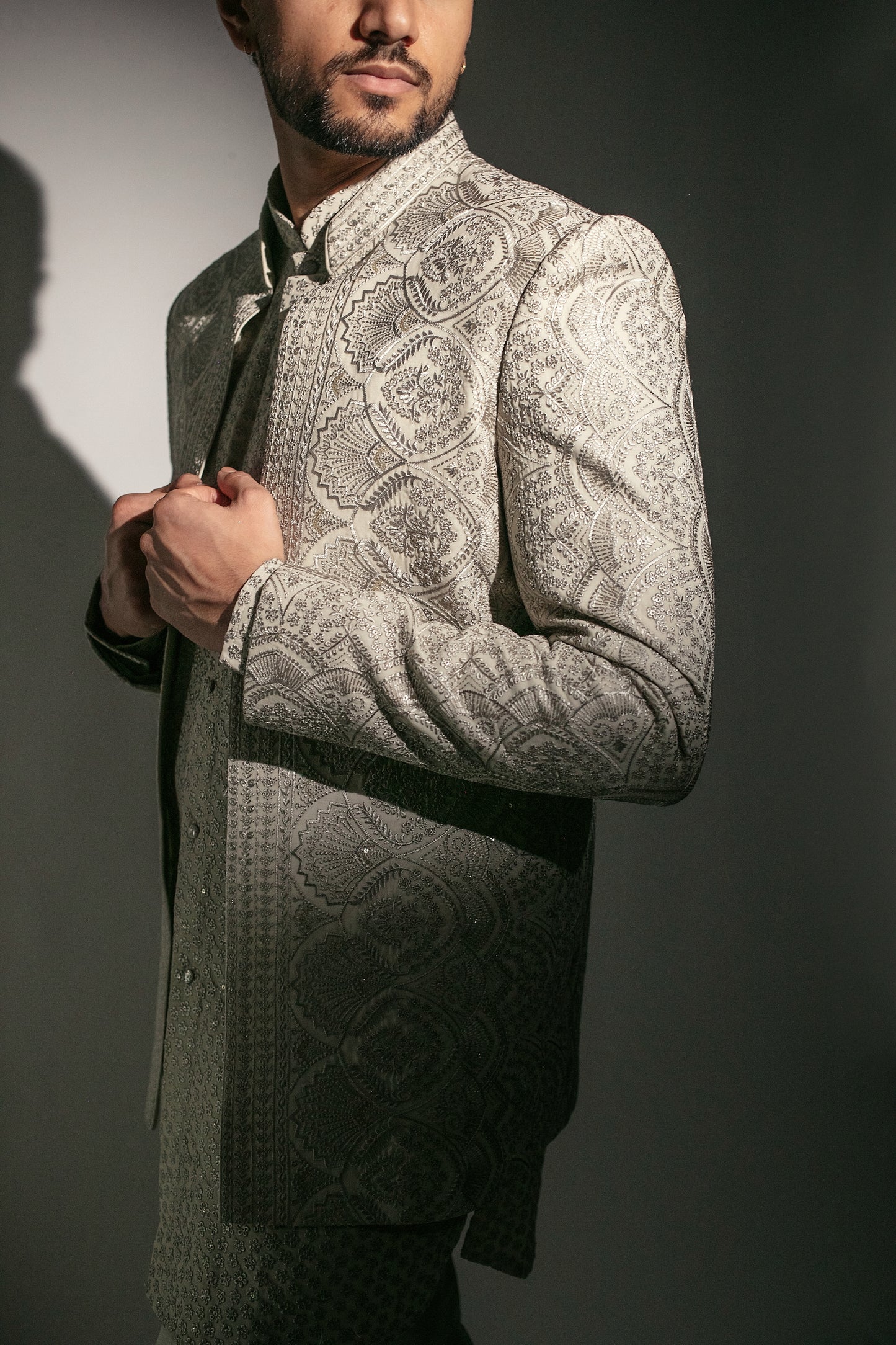 Luxury Open Mid-Length Jacket Set