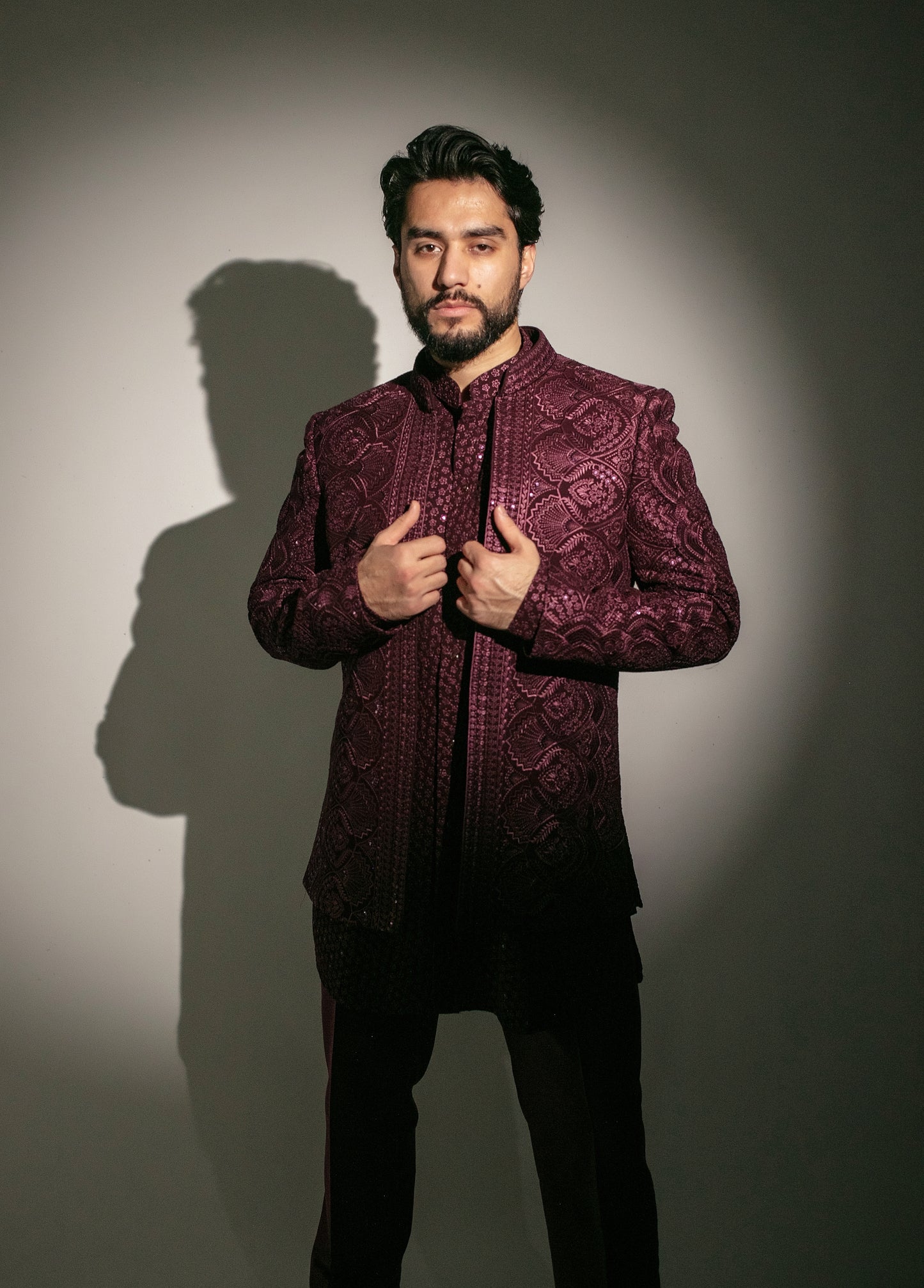 Luxury Open Mid-Length Jacket Set