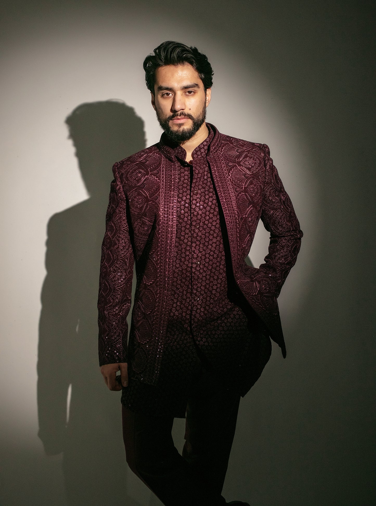 Luxury Open Mid-Length Jacket Set