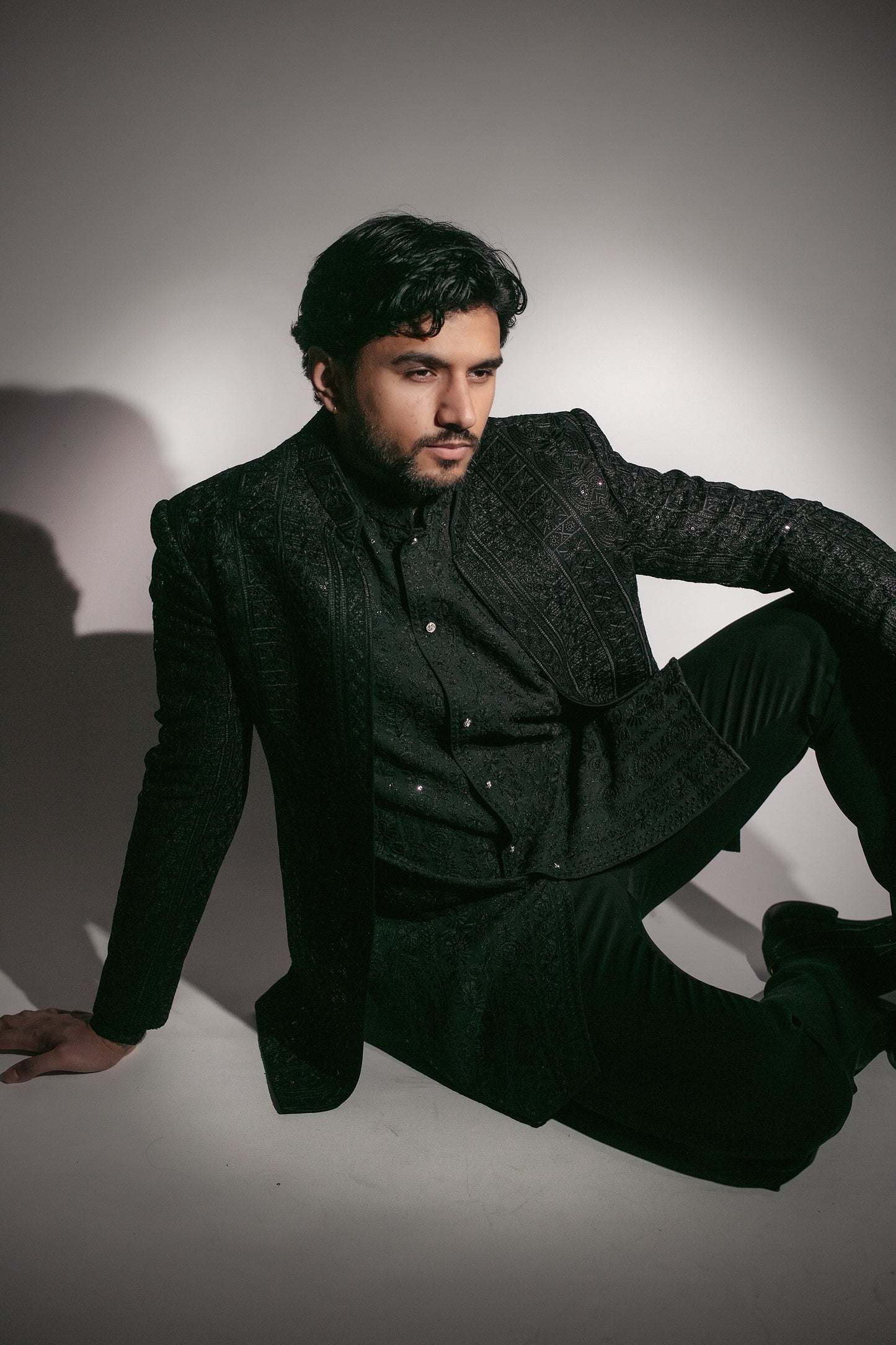 Luxury Open Mid-Length Jacket Set