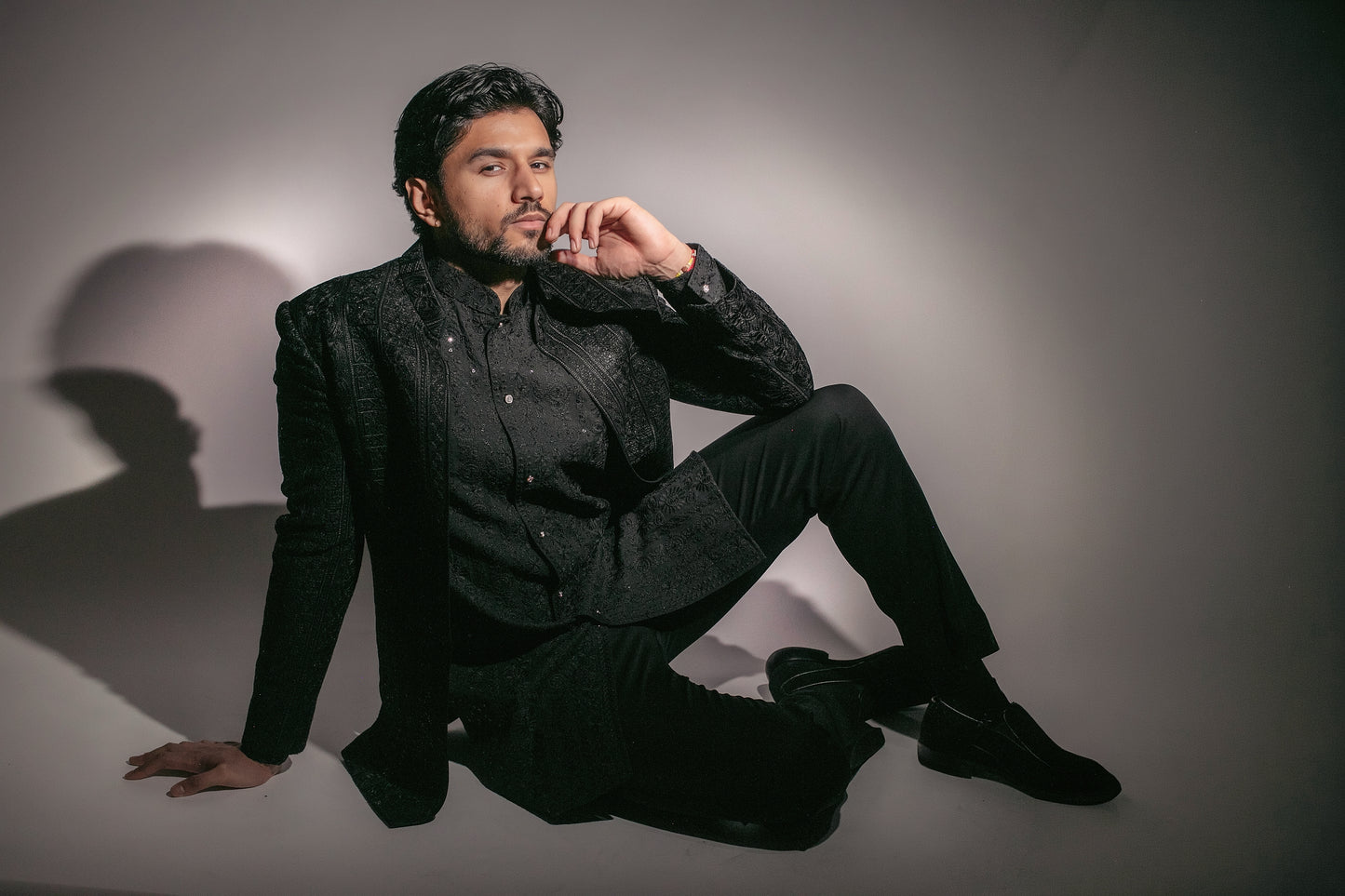 Luxury Open Mid-Length Jacket Set