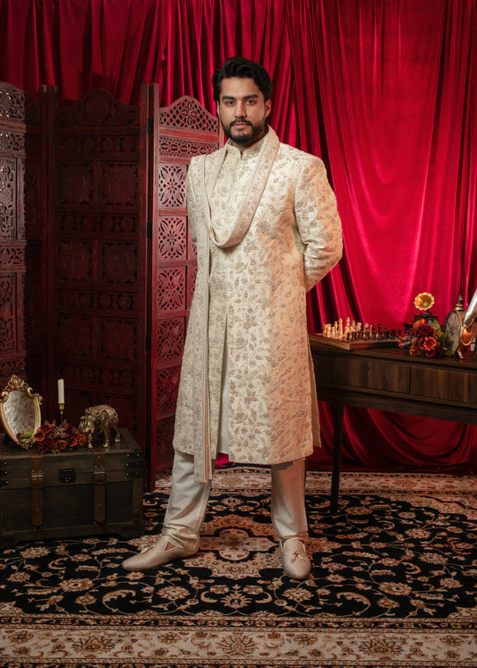 Pearl Embroidered Sherwani Set