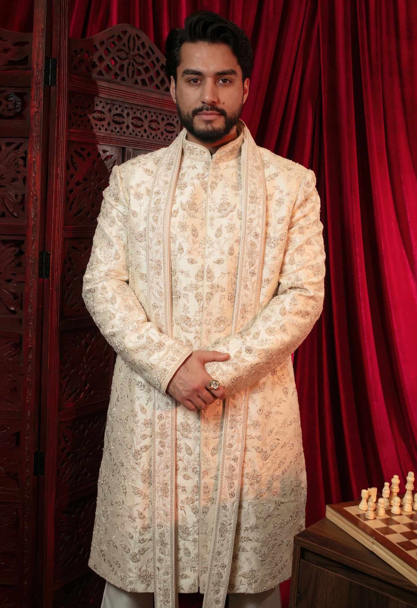 Pearl Embroidered Sherwani Set