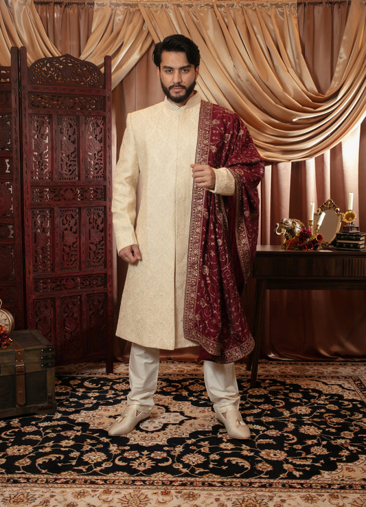 Pearl Jaal Sherwani Set