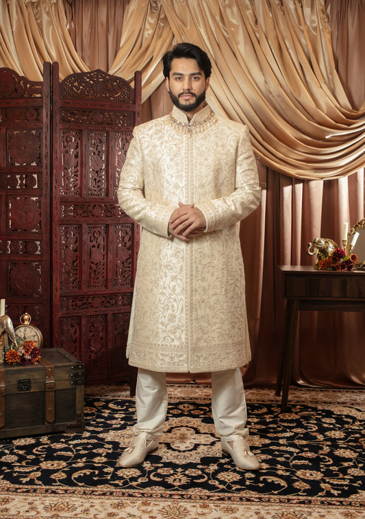 Pearl Embroidered Sherwani Set