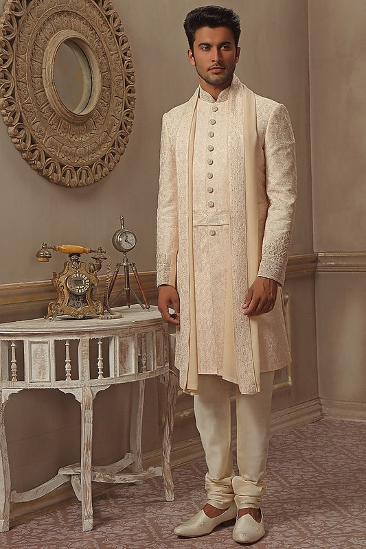 Blush Hand Embroidered Sherwani Set