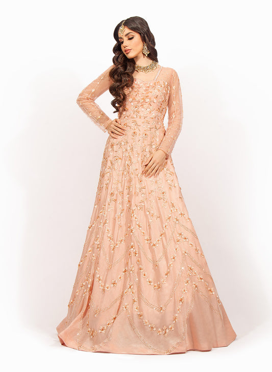 Peach Beadwork Gown SS033