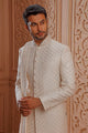 Ivory Chanderi Sherwani Set