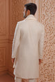 Ivory Chanderi Sherwani Set
